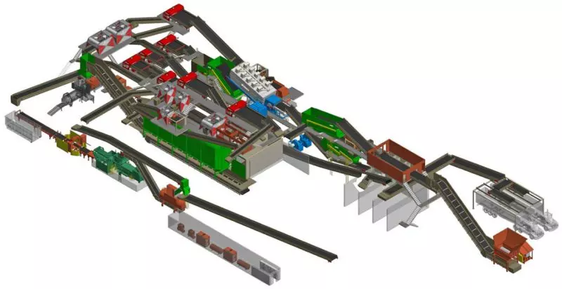 garbage sorting plant conveyor system