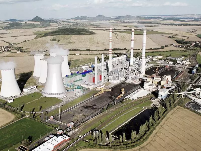 Transportador de carbón en planta de energía térmica