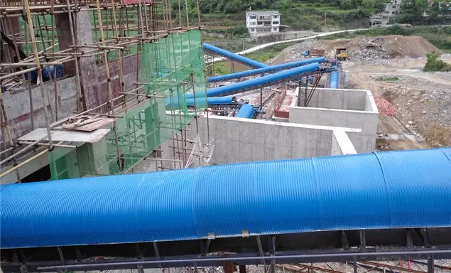 Limestone belt conveyor system used in crushing plant in China